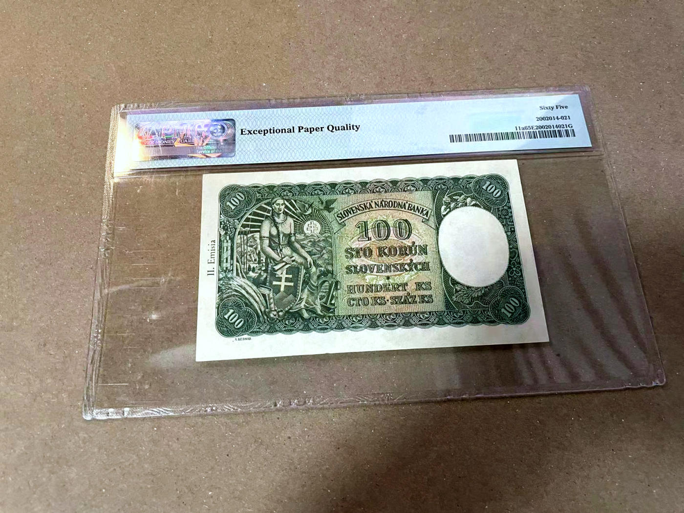 【Blue Auction】✨世界纸币精拍第477期——周日畅拍场 【88尾】斯洛伐克 1940年100克 PMG65EPQ 