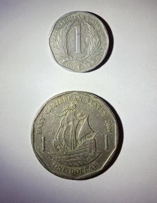 海外回流币1元起拍专场 东加勒比1元1分各一枚