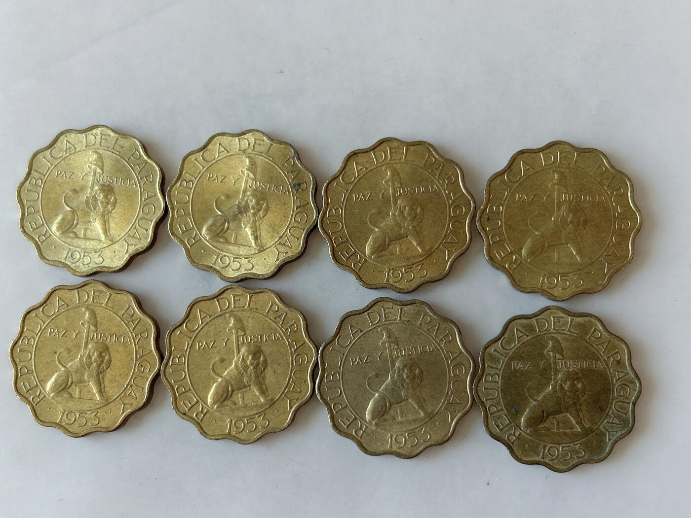 第一海外回流一元起拍收藏 散币专场 第88期 巴拉圭1953年50分 8枚