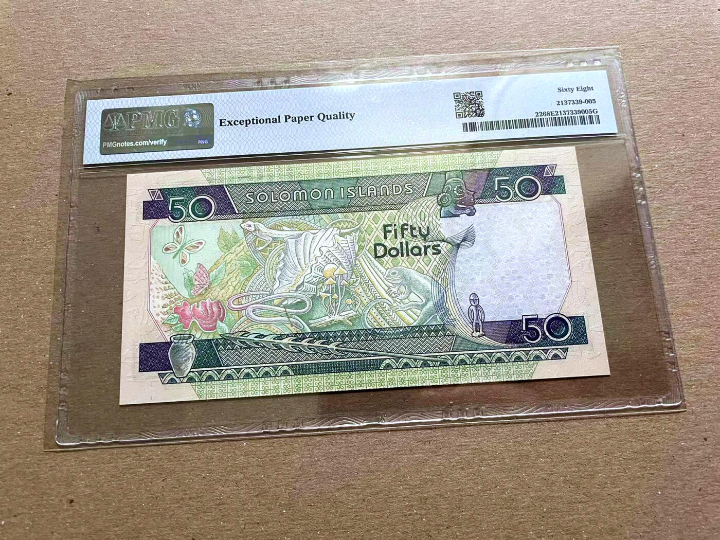 【Blue Auction】✨世界纸币精拍第478期【精】 【C/1首发冠千位小号】所罗门群岛 1996年50元 PMG68EPQ 超高分