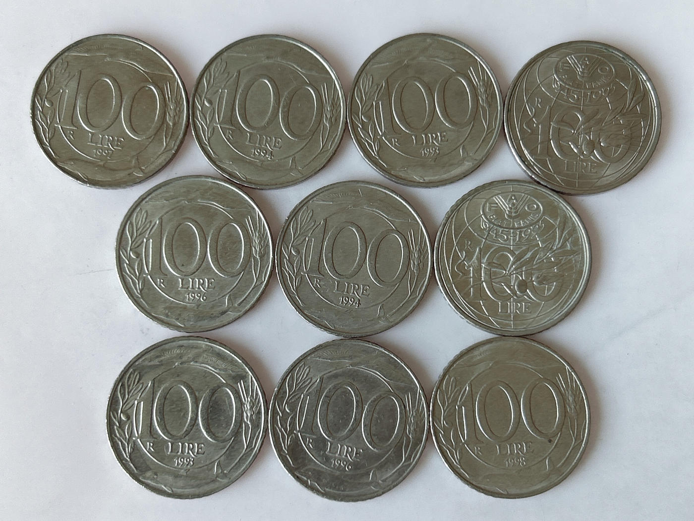 第一海外回流一元起拍收藏 散币专场 第88期 意大利100里拉 10枚