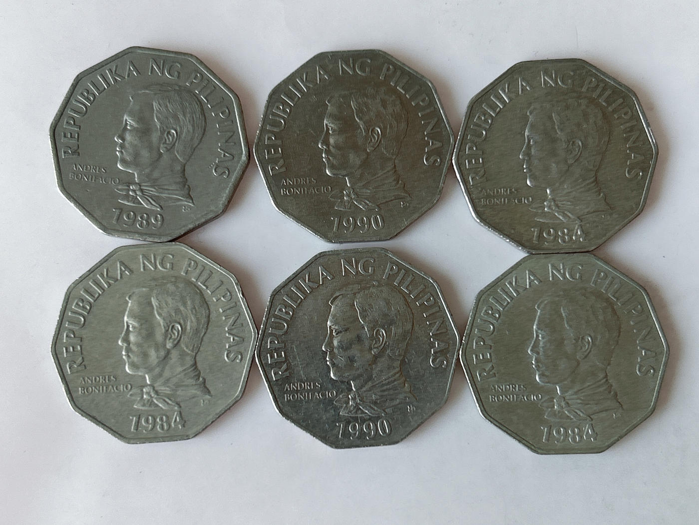 第一海外回流一元起拍收藏 散币专场 第88期 菲律宾2比索大币 6枚