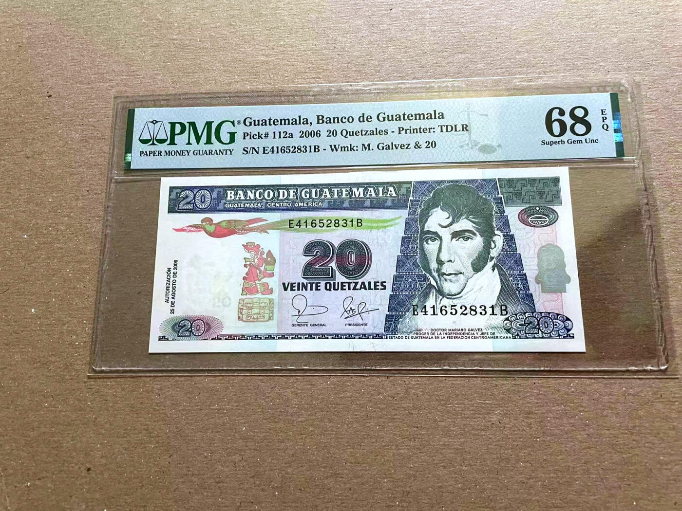 【Blue Auction】✨世界纸币精拍第478期【精】 危地马拉 2006年20Q PMG68EPQ 超高分