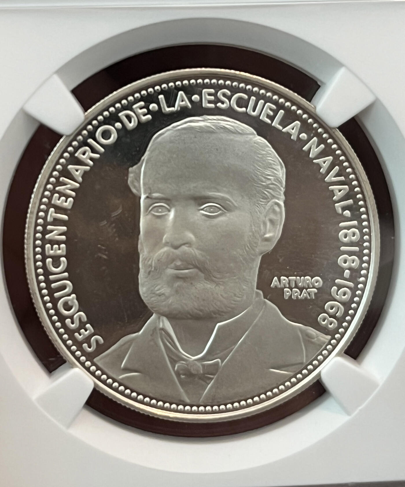NGC-PF64UC 1986智利5比索银币 现代该国第一枚纪念银币