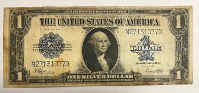 【礼羽收藏】🌏世界钱币拍卖第38期 - 1923年 1美元 银币券 大尺寸 蓝色库印和冠号