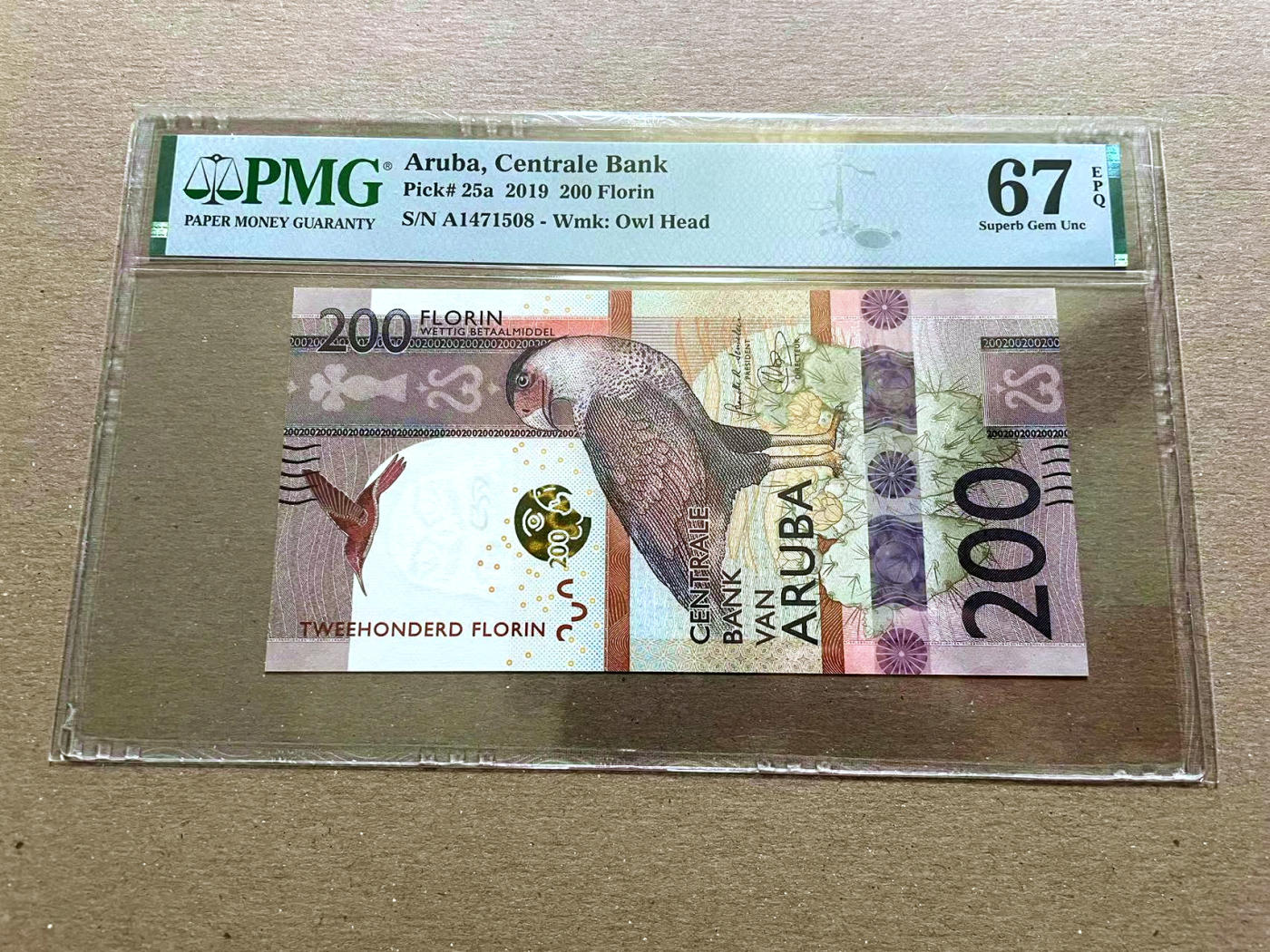 【Blue Auction】✨世界纸币精拍第478期【精】 阿鲁巴 2019年200弗罗林 PMG67EPQ 高分 