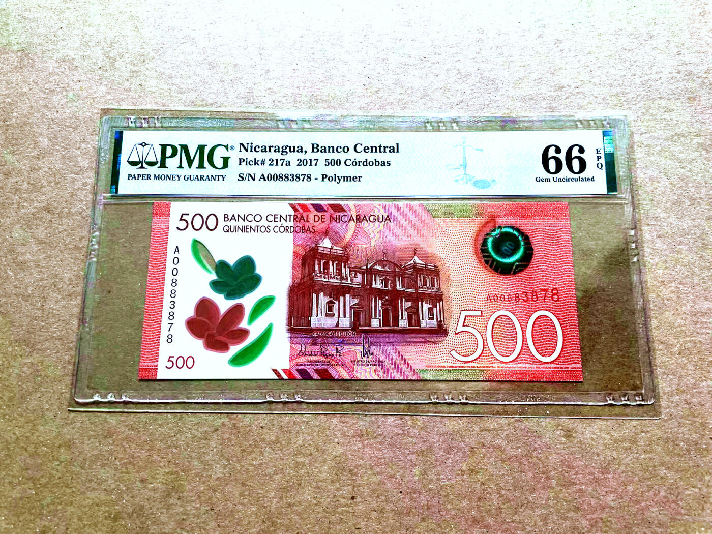 【Blue Auction】✨世界纸币精拍第478期【精】 尼加拉瓜 2017年500多布拉 PMG66EPQ 
