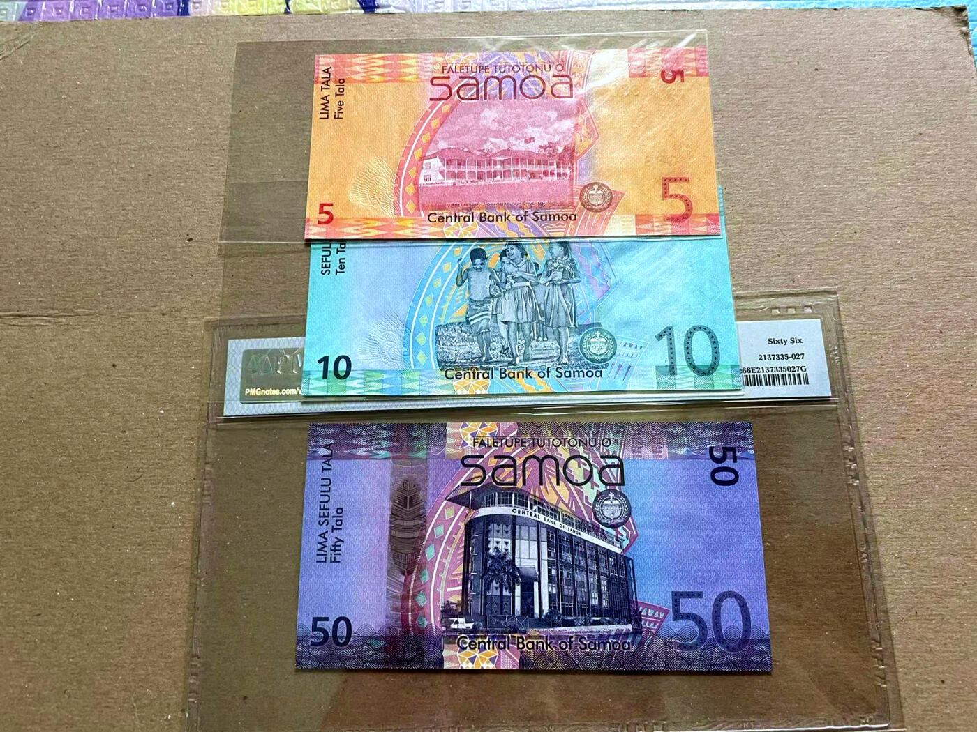 【Blue Auction】✨世界纸币精拍第478期【精】 【一组3张】萨摩亚2017年50塔拉 PMG66EPQ&萨摩亚5-10塔拉 全新UNC