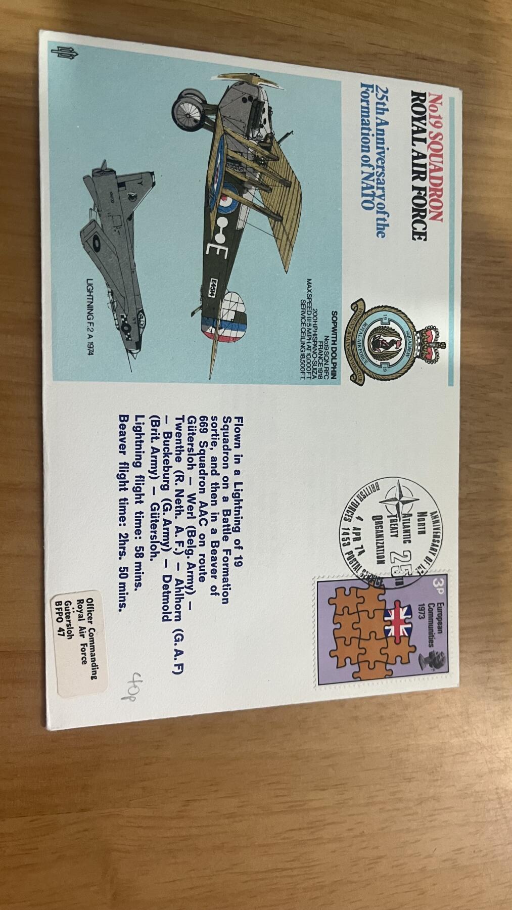 英国皇家空军首日封一枚