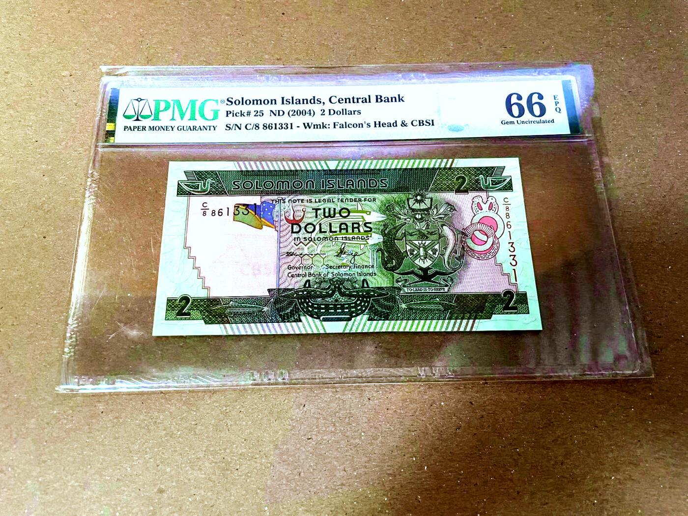 【Blue Auction】✨世界纸币精拍第478期【精】 【无47】所罗门群岛 2004年2元 PMG66EPQ 