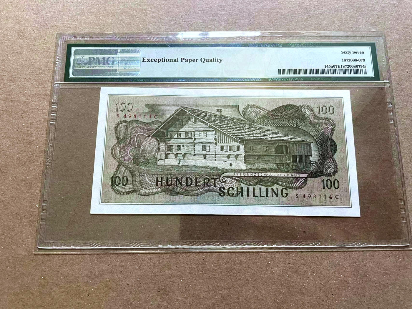 【Blue Auction】✨世界纸币精拍第478期【精】 奥地利 1969年100先令  PMG67EPQ 高分 