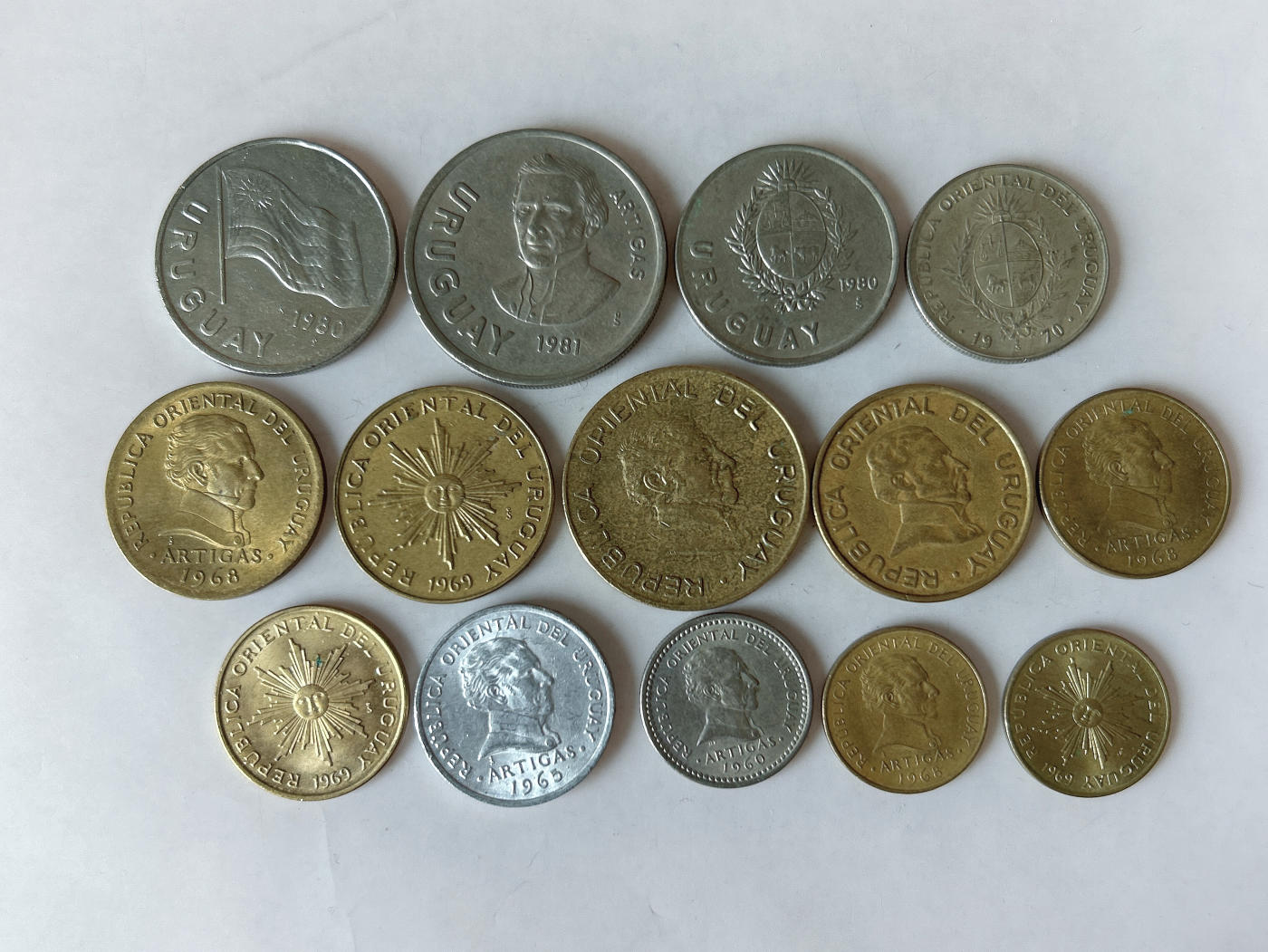 第一海外回流一元起拍收藏 散币专场 第88期 乌拉圭硬币14枚 无重复