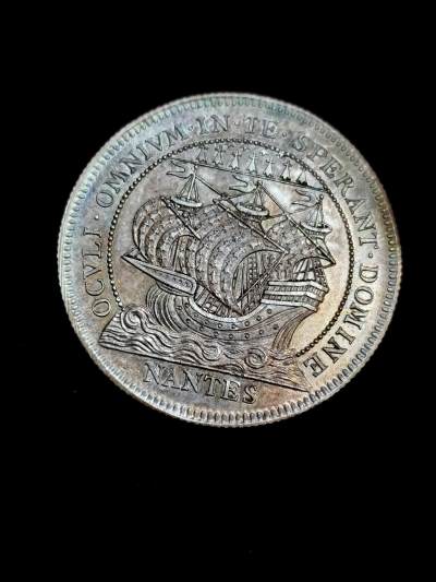 欧洲章牌专场【29期】 - 。法国南特商会银章 32毫米 14克 银标 丰饶角argent