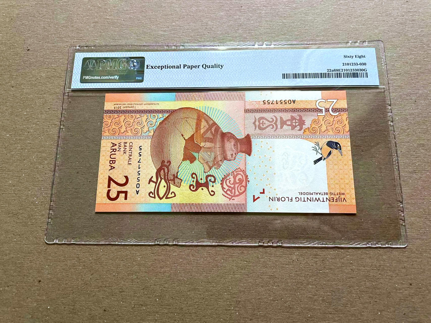 【Blue Auction】✨世界纸币精拍第478期【精】 阿鲁巴 2019年25弗罗林 PMG68EPQ 超高分