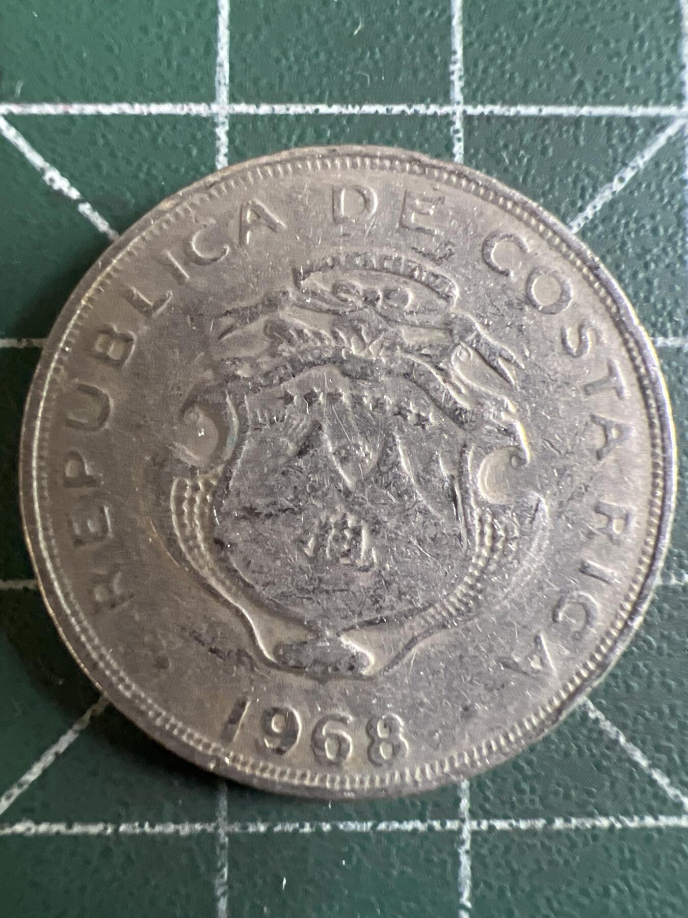 第602期 硬币专场 （无押金，捡漏，全场50包邮，偏远地区除外，接收代拍业务） 哥斯达黎加50分 1968年