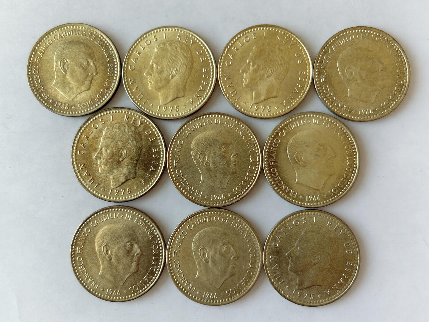 第一海外回流一元起拍收藏 散币专场 第88期 西班牙1比塞塔硬币 10枚