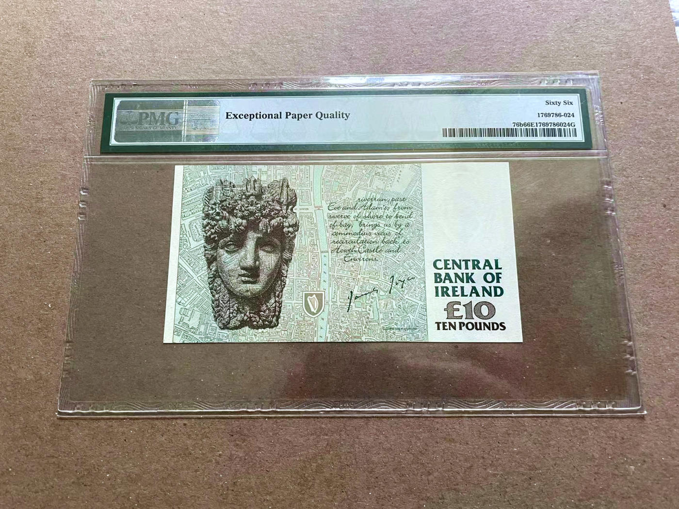 【Blue Auction】✨世界纸币精拍第478期【精】 【倒置号】爱尔兰 1997年10镑 PMG66EPQ 
