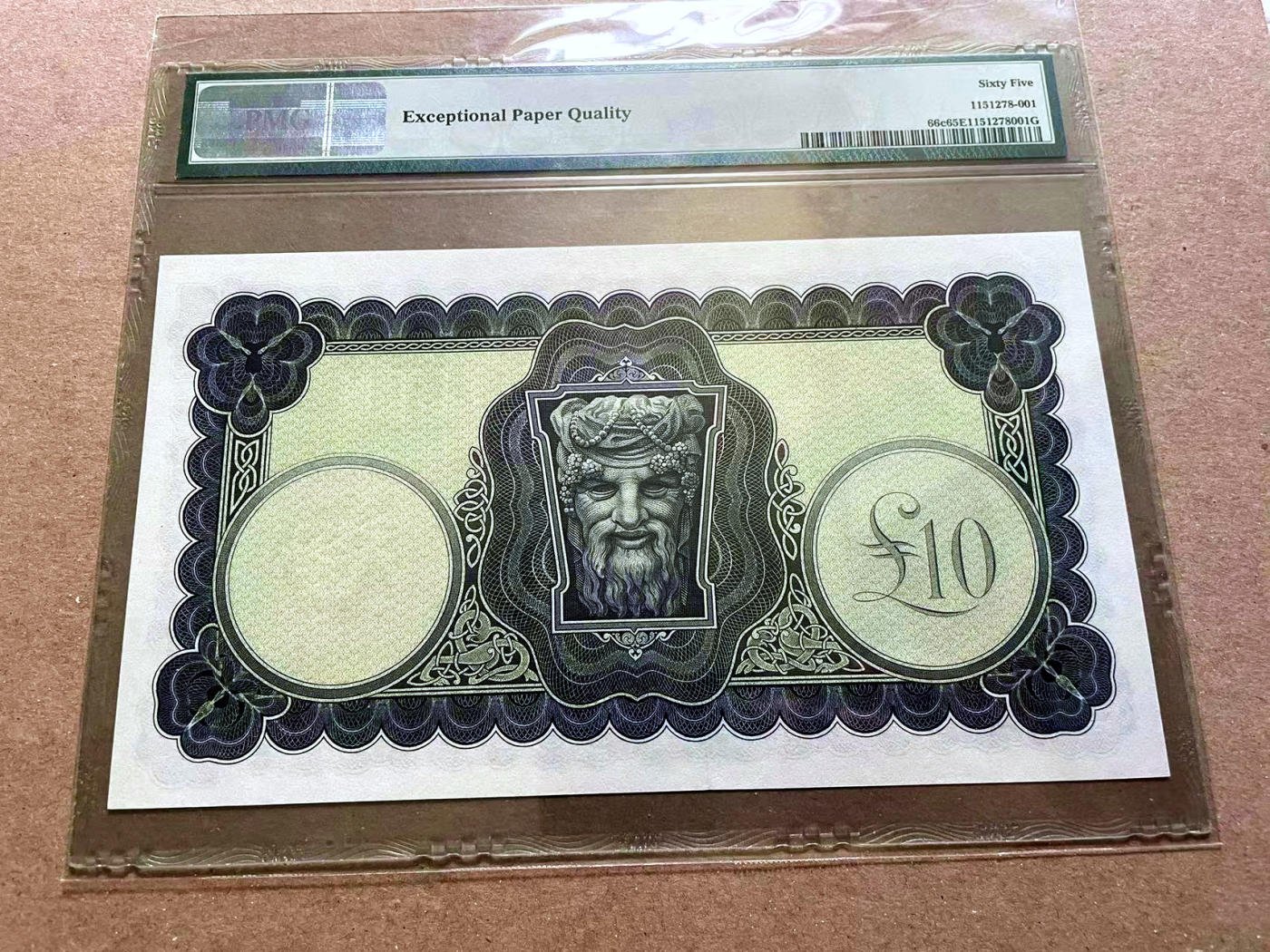 【Blue Auction】✨世界纸币精拍第478期【精】 【倒置号】爱尔兰 1975年10镑 大票幅 拉弗雷夫人 PMG65EPQ 