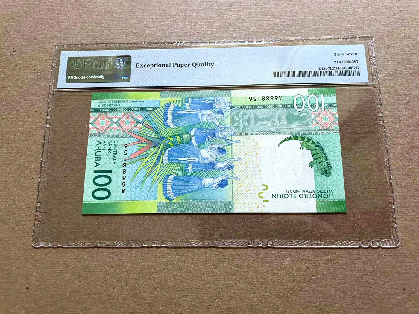 【Blue Auction】✨世界纸币精拍第478期【精】 【无47 获奖钞】阿鲁巴 2019年100弗罗林 PMG67EPQ 高分 