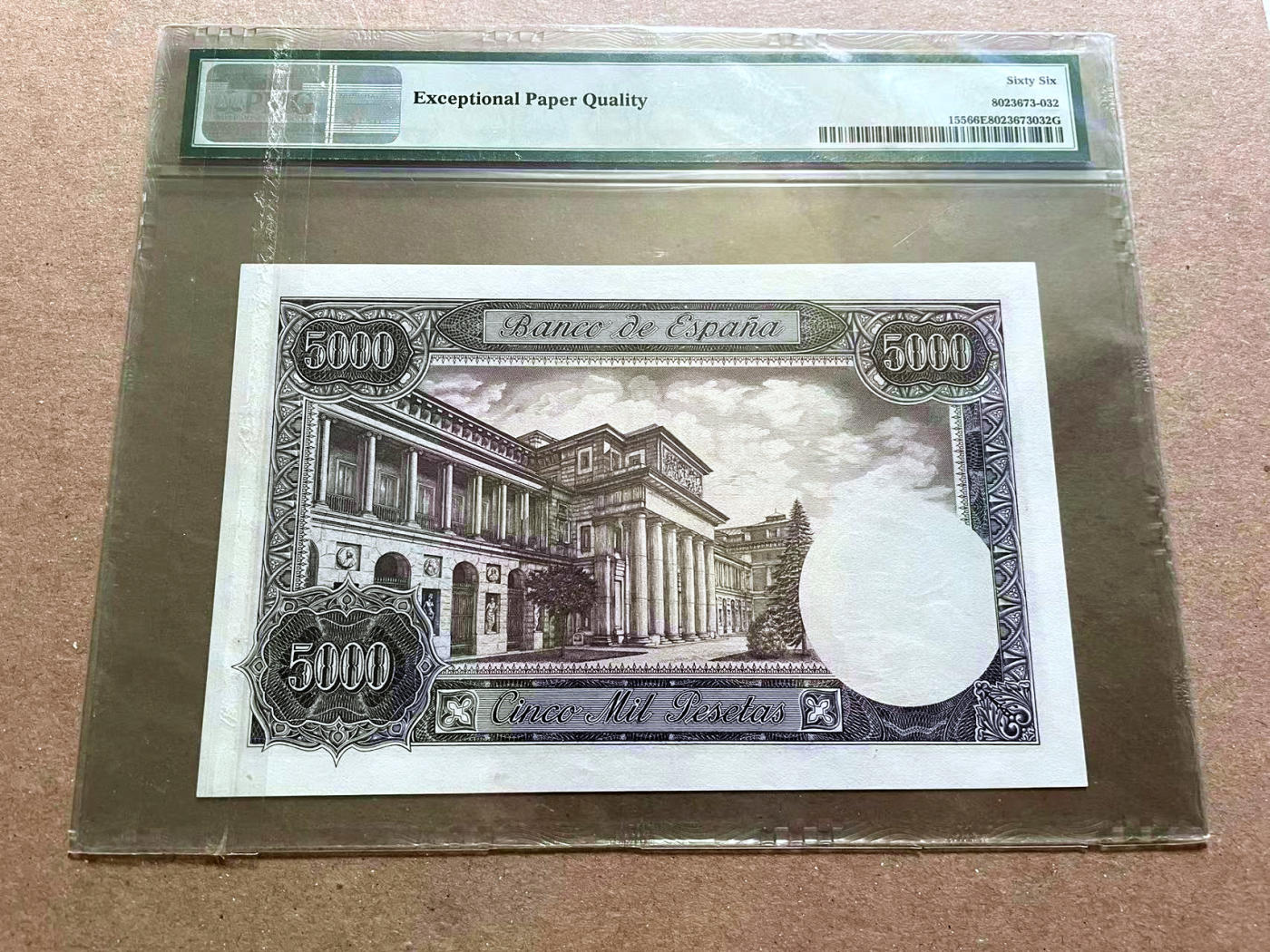 【Blue Auction】✨世界纸币精拍第478期【精】 西班牙 1978年5000比塞塔 最后的大方块 PMG66EPQ 