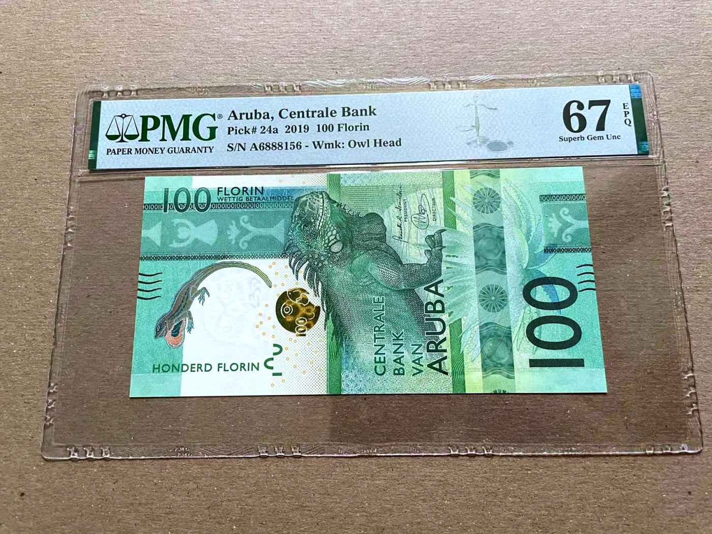 【Blue Auction】✨世界纸币精拍第478期【精】 【无47 获奖钞】阿鲁巴 2019年100弗罗林 PMG67EPQ 高分 
