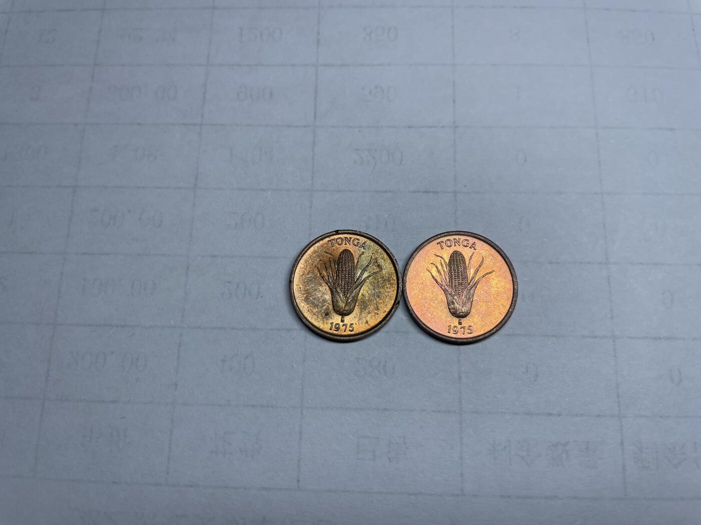 2024年集古藏今外币拍卖第七期-第2场—（总第62拍） 1975年汤加玉米2枚