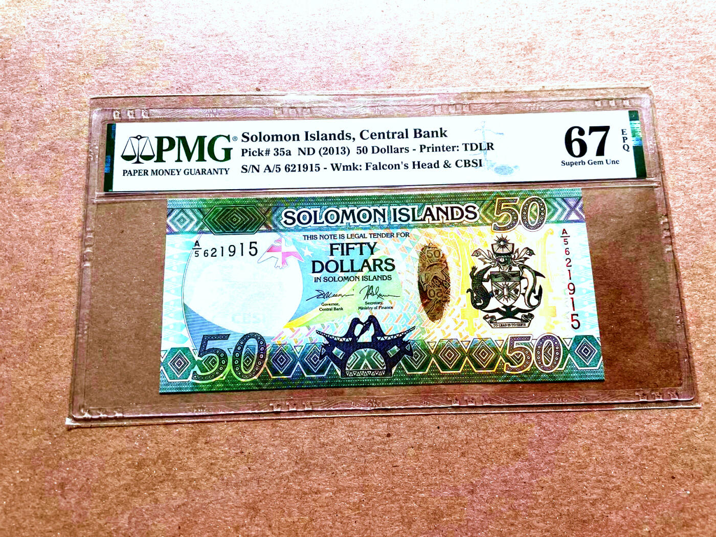 【Blue Auction】✨世界纸币精拍第478期【精】 【无47】所罗门群岛 2013年50元 PMG67EPQ 高分 