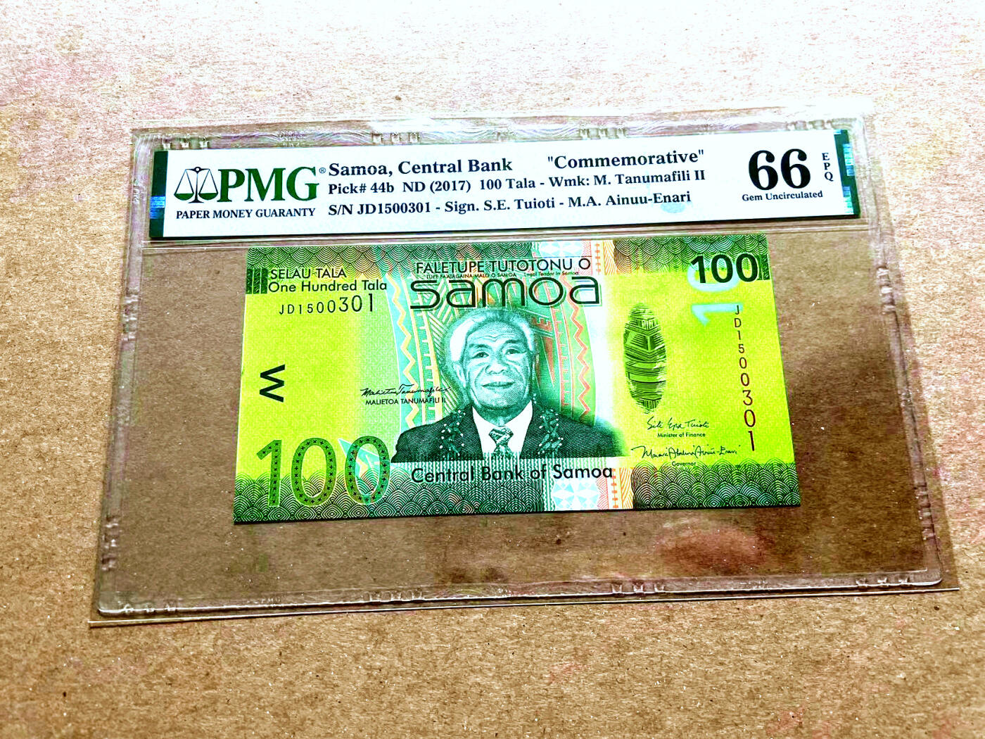 【Blue Auction】✨世界纸币精拍第478期【精】 【无47】萨摩亚 2017年100塔拉 PMG66EPQ 纪念钞