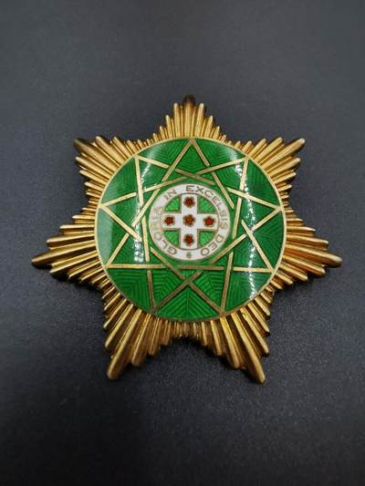 老王徽章第四十期 - 英国共济会星芒   925银镀金珐琅材质，背打银标厂标