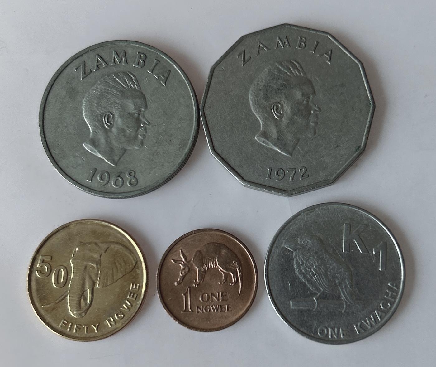 第一海外回流一元起拍收藏 散币专场 第88期 赞比亚硬币 5枚