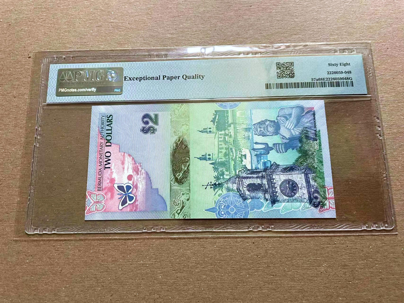 【Blue Auction】✨世界纸币精拍第478期【精】 【获奖钞 洋葱冠】百慕大 2009年2元 蓝鸟  PMG68EPQ 超高分