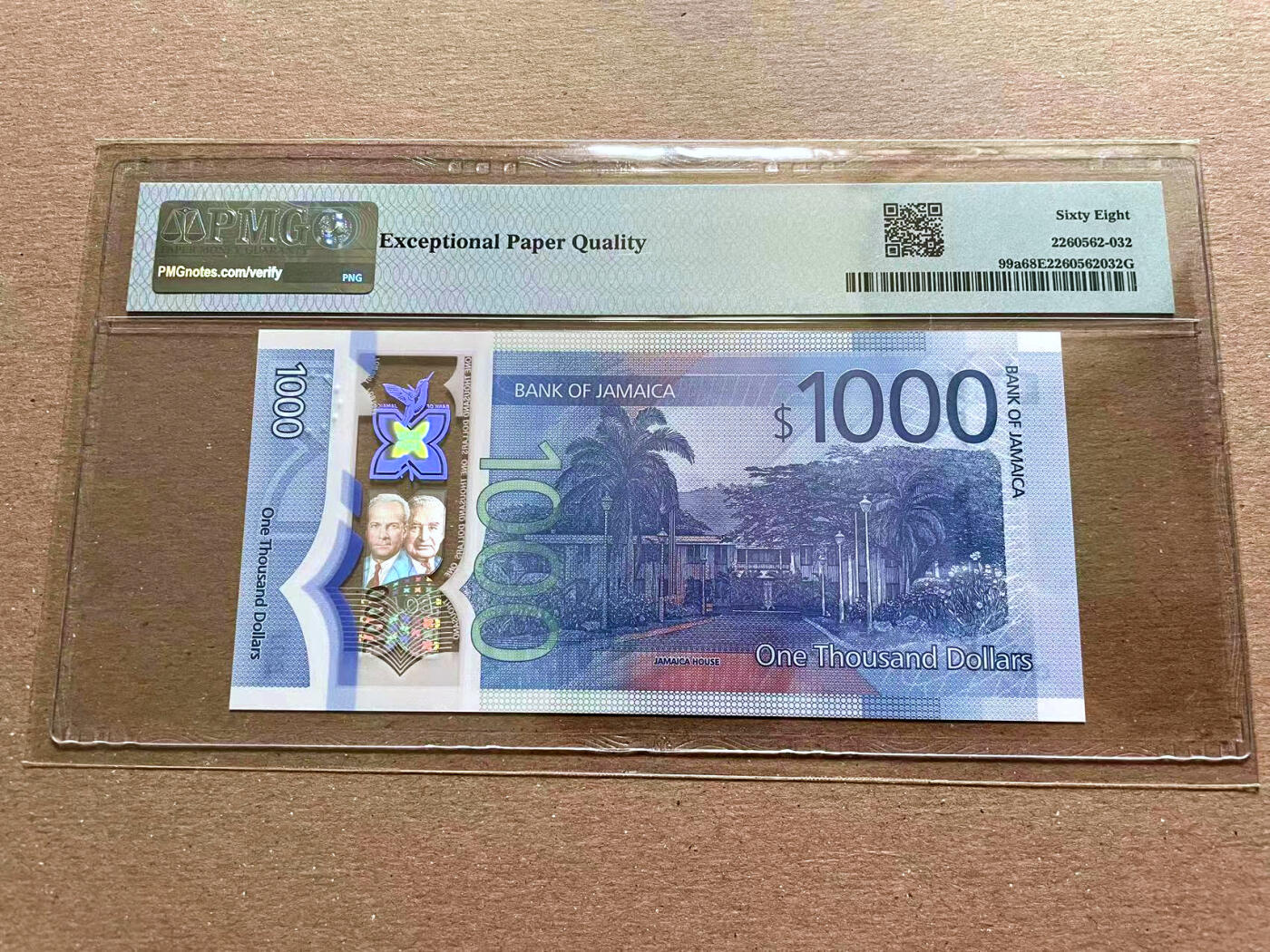 【Blue Auction】✨世界纸币精拍第478期【精】 牙买加 2022年1000元  PMG68EPQ 超高分