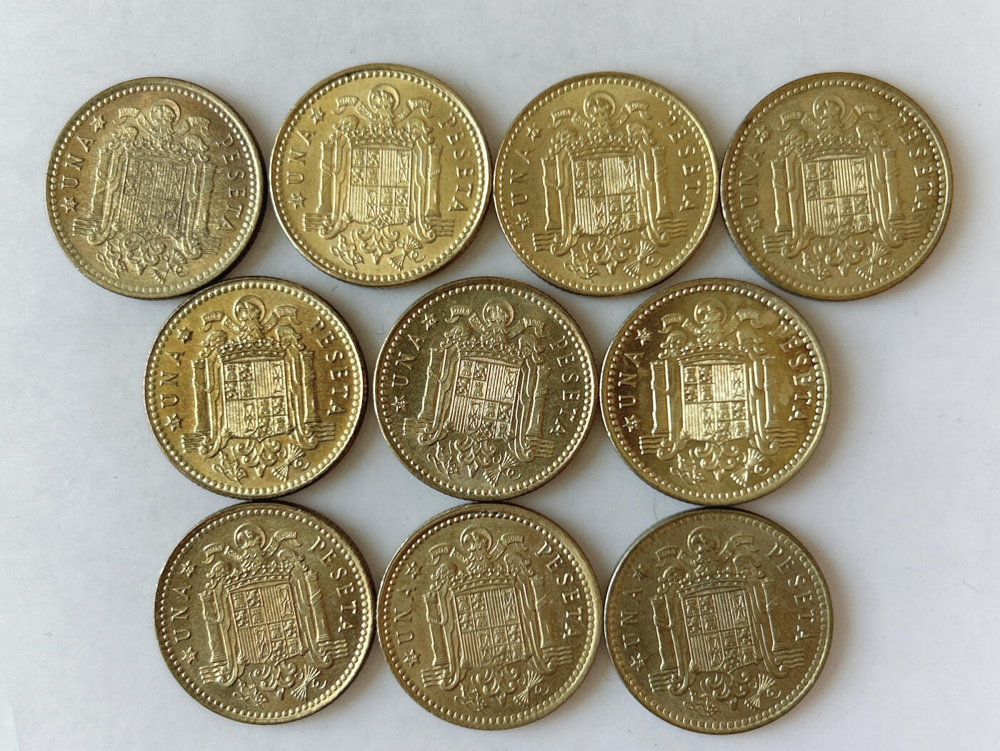 第一海外回流一元起拍收藏 散币专场 第88期 西班牙1比塞塔硬币 10枚