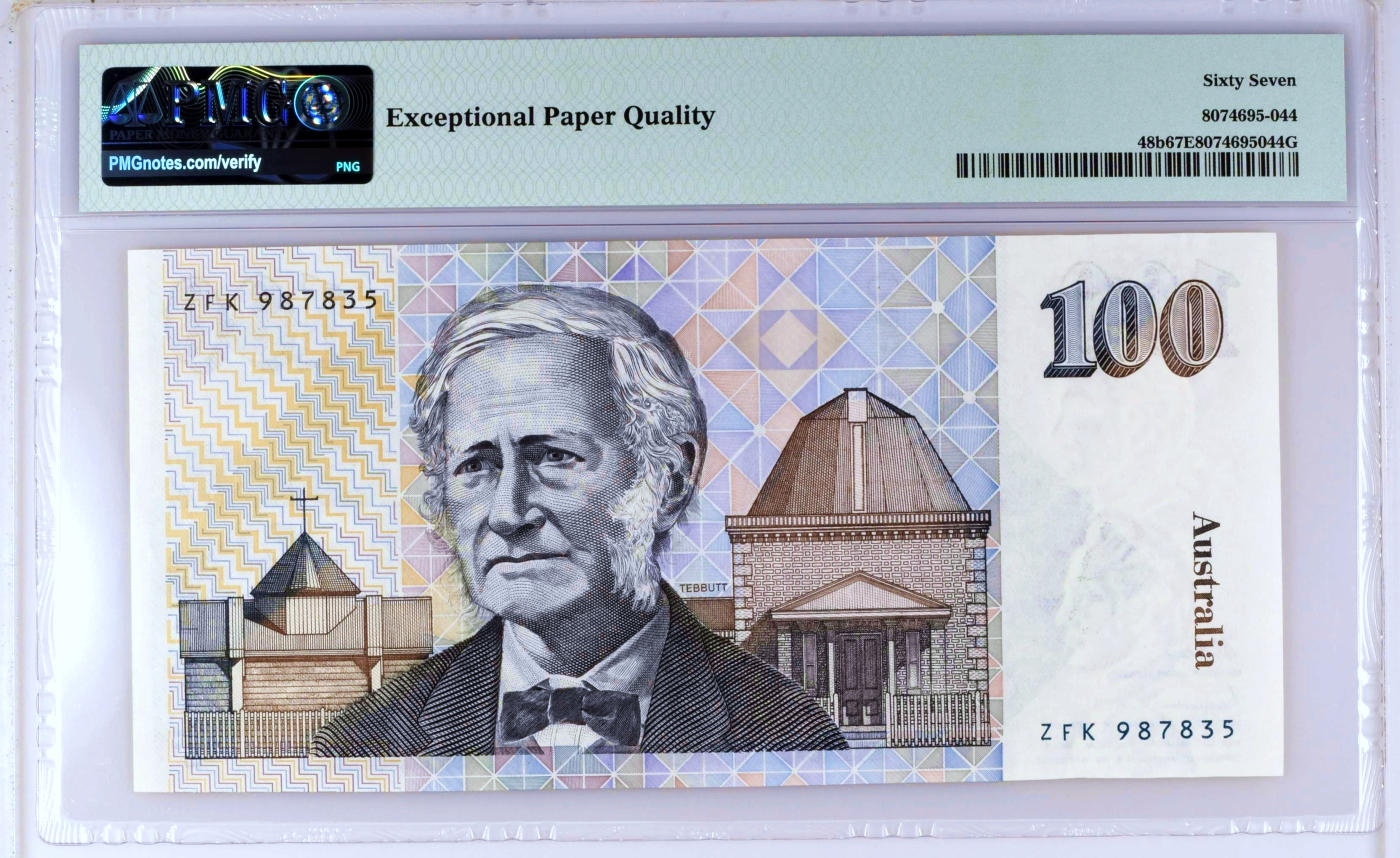 【Blue Auction】✨世界纸币精拍第478期【精】 【冠军分】澳大利亚 1985年100元 经典毛线帽子 雕刻精美 PMG67EPQ 高分