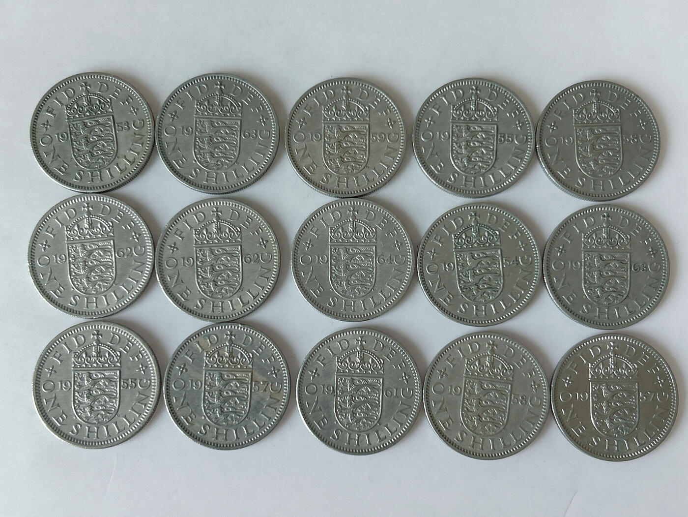 第一海外回流一元起拍收藏 散币专场 第88期 英国1先令 三狮版 15枚