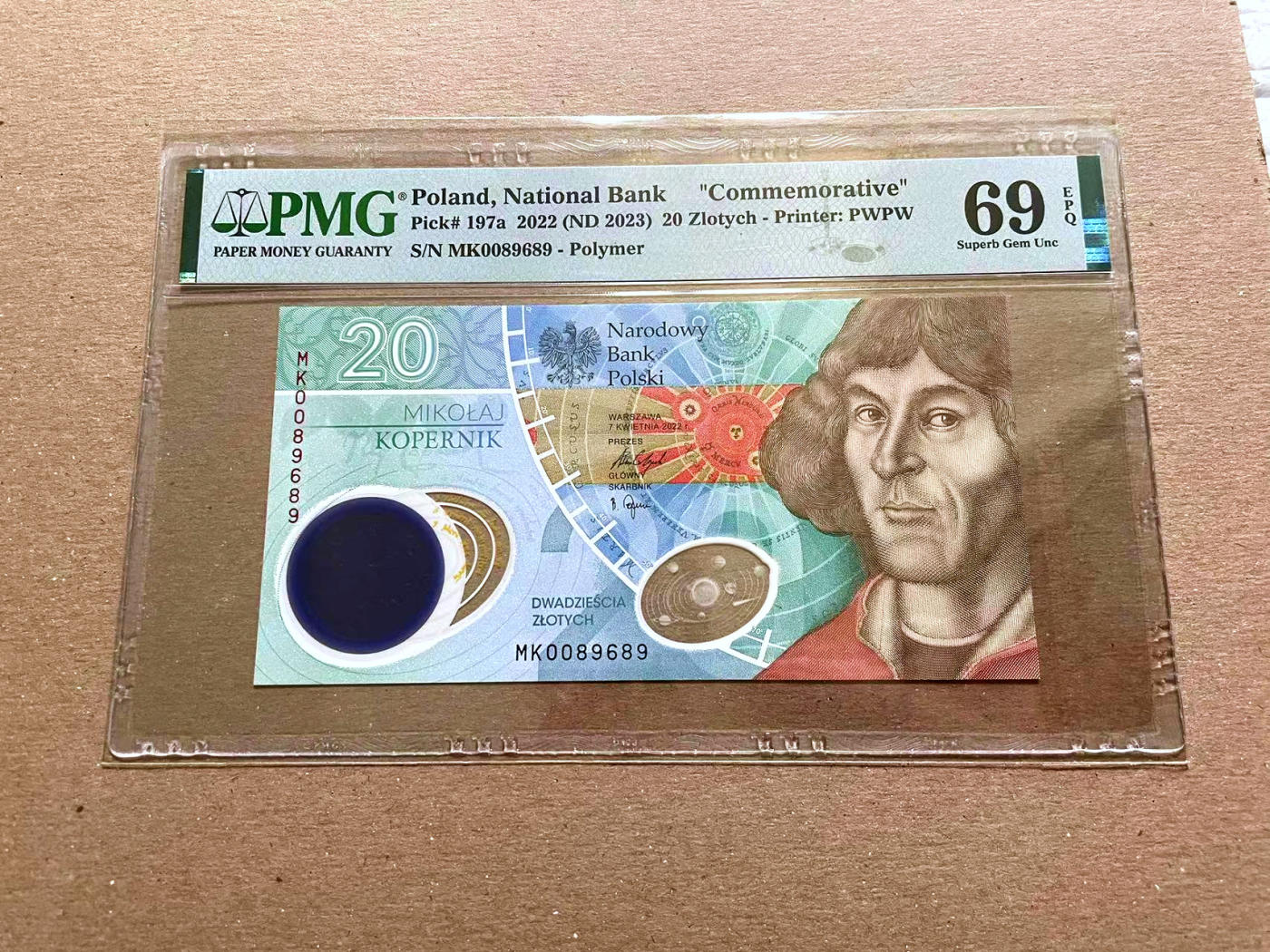 【Blue Auction】✨世界纸币精拍第478期【精】  【倒置号】波兰 2023年20兹罗提 哥白尼 PMG69EPQ 近满分