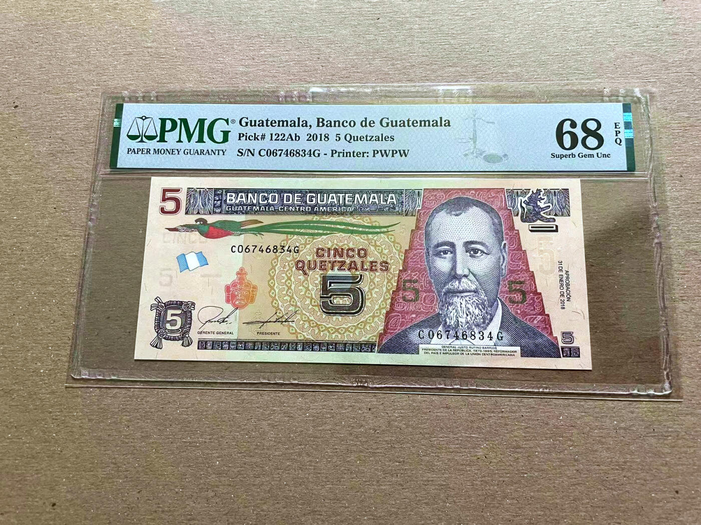 【Blue Auction】✨世界纸币精拍第478期【精】 危地马拉 2018年5Q PMG68EPQ 超高分