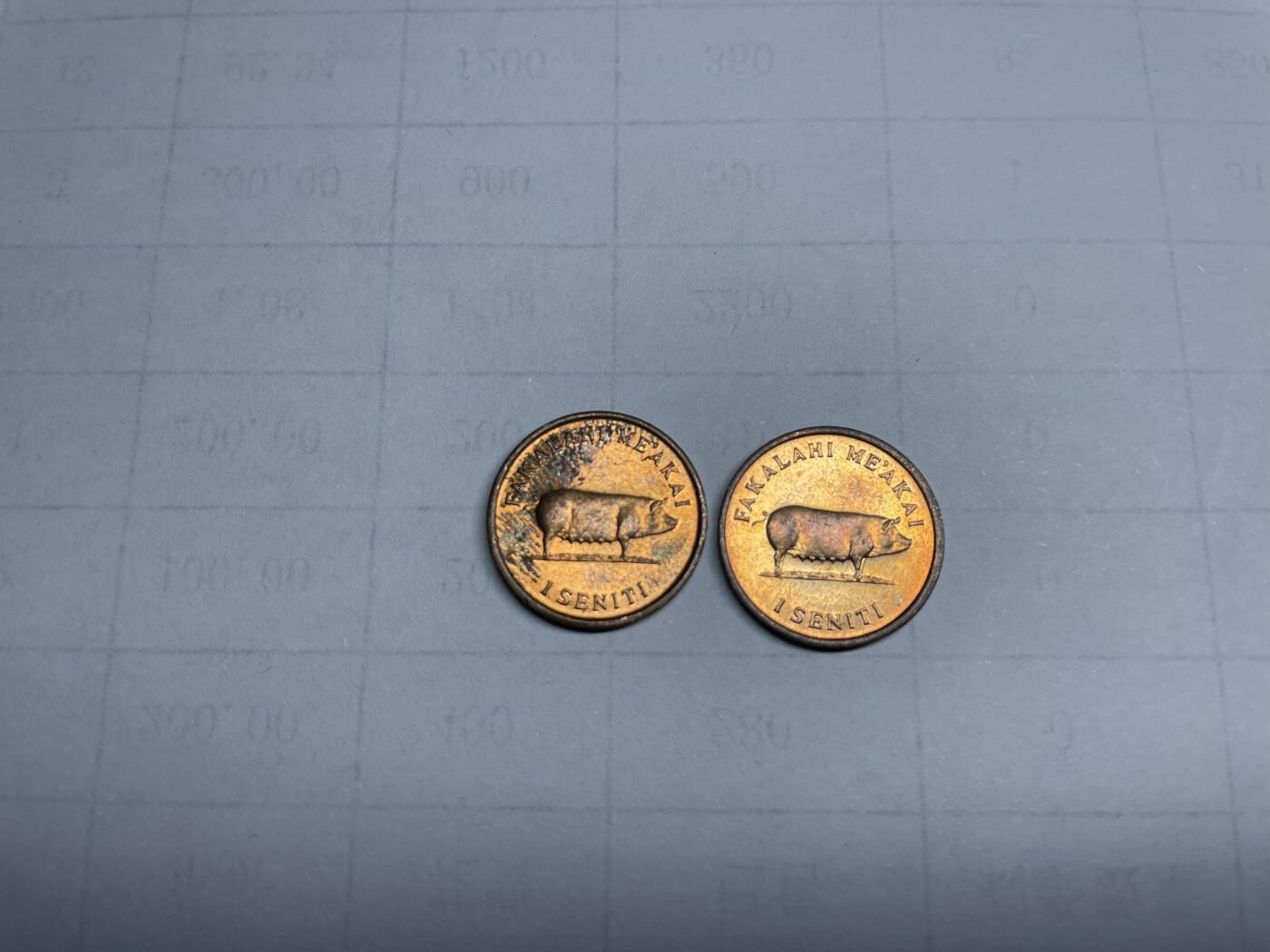 2024年集古藏今外币拍卖第七期-第2场—（总第62拍） 1975年汤加玉米2枚