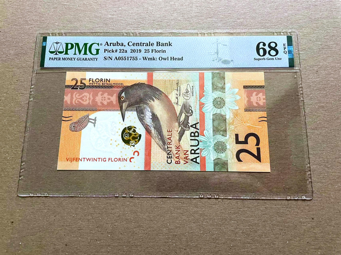 【Blue Auction】✨世界纸币精拍第478期【精】 阿鲁巴 2019年25弗罗林 PMG68EPQ 超高分