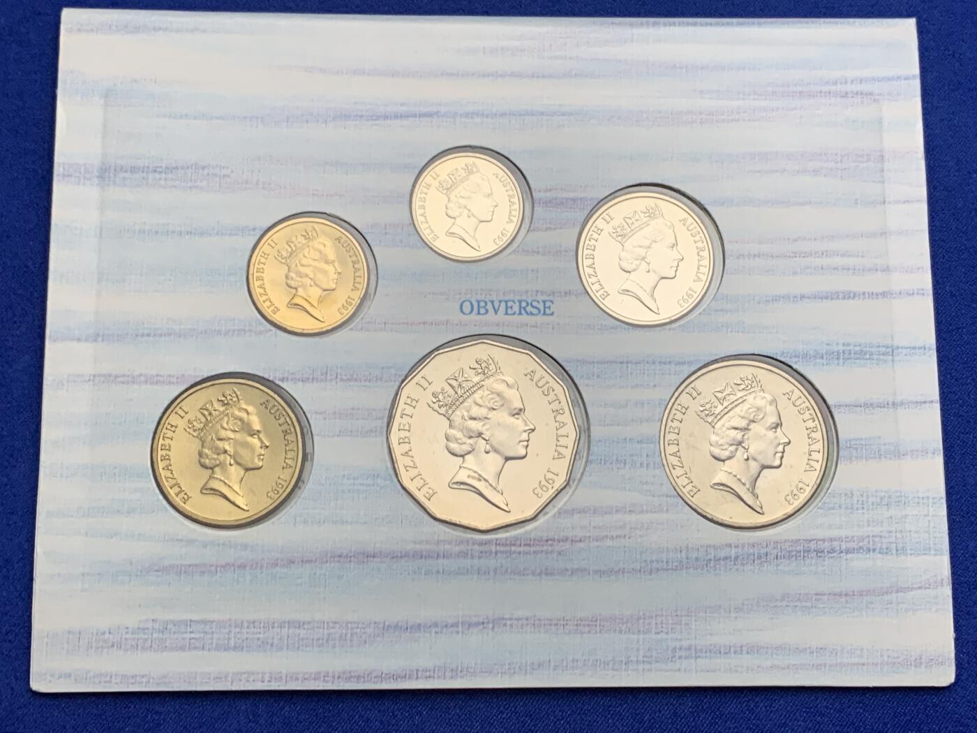 《竞宝斋》第269场- 周日，周一，周二  3场连拍 （全场包邮） 1993年澳大利亚皇家造币厂官方套币 带1元流通纪念币