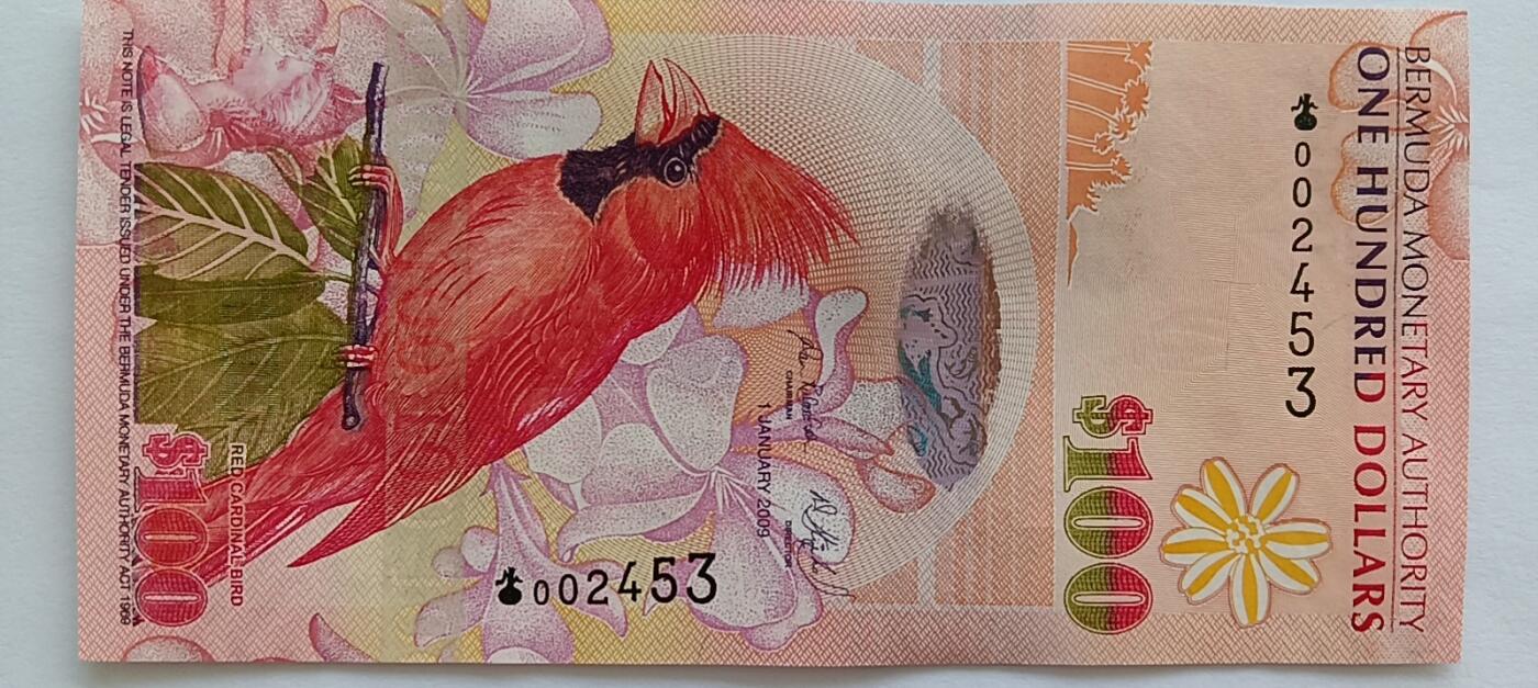 精品钱币第29场 全新UNC百慕大100元2009最佳纸币