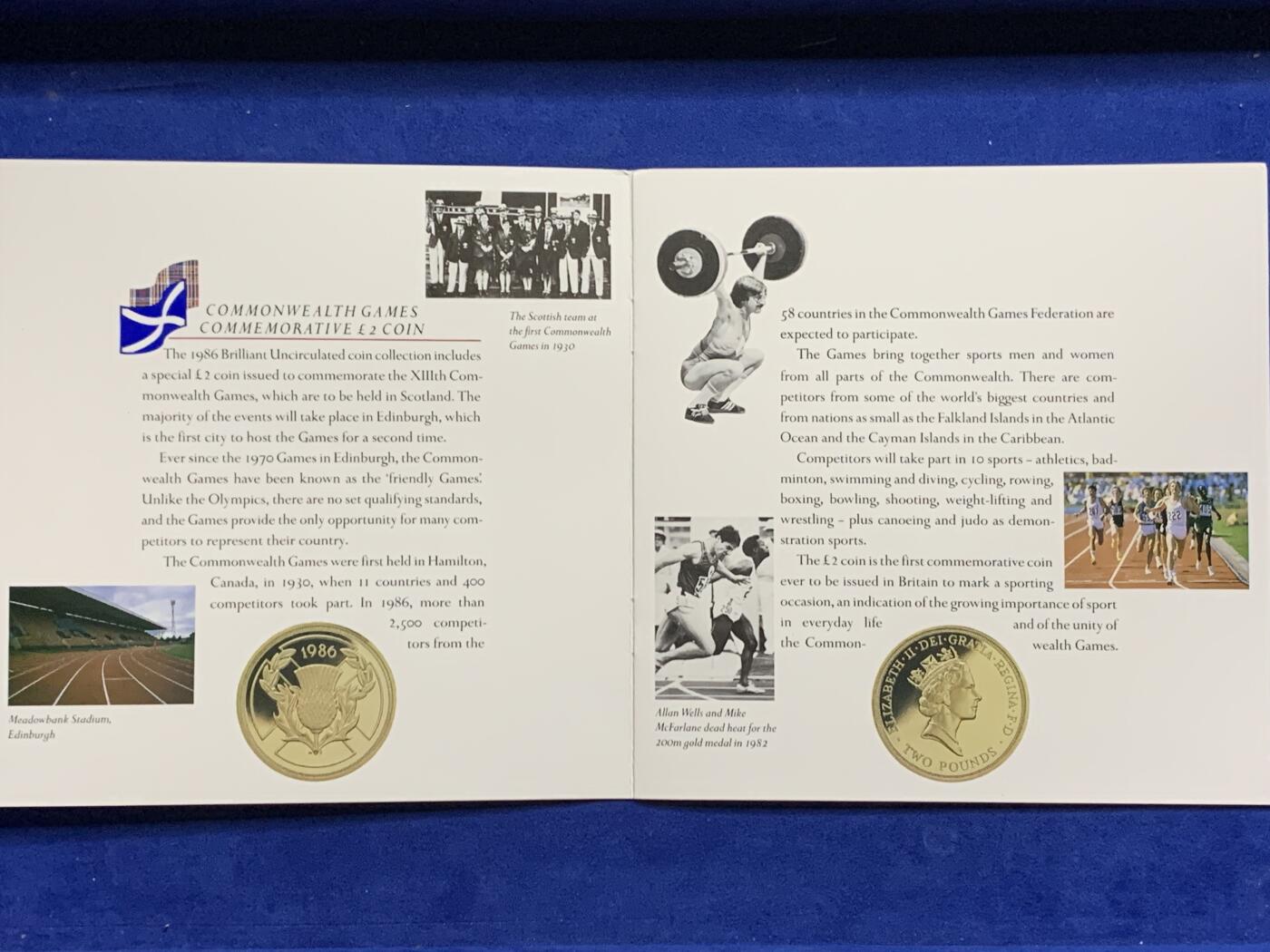 《竞宝斋》第269场- 周日，周一，周二  3场连拍 （全场包邮） 英国1986年8枚装硬币套装 含英联邦运动会2英镑 性价比最高的年份之一