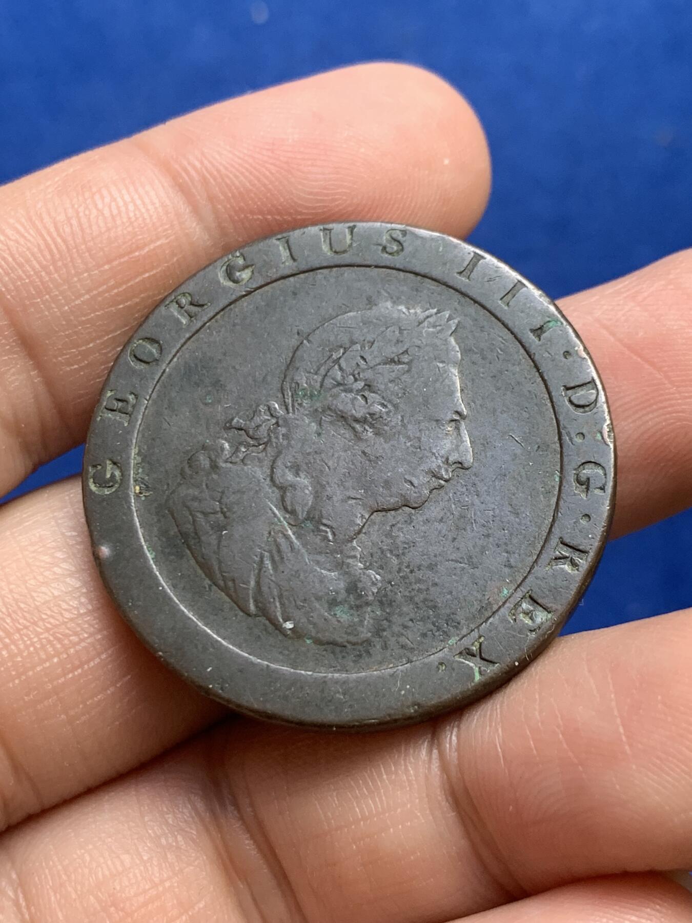 《竞宝斋》第269场- 周日，周一，周二  3场连拍 （全场包邮） 英国1797年乔治三世车轮1便士铜币