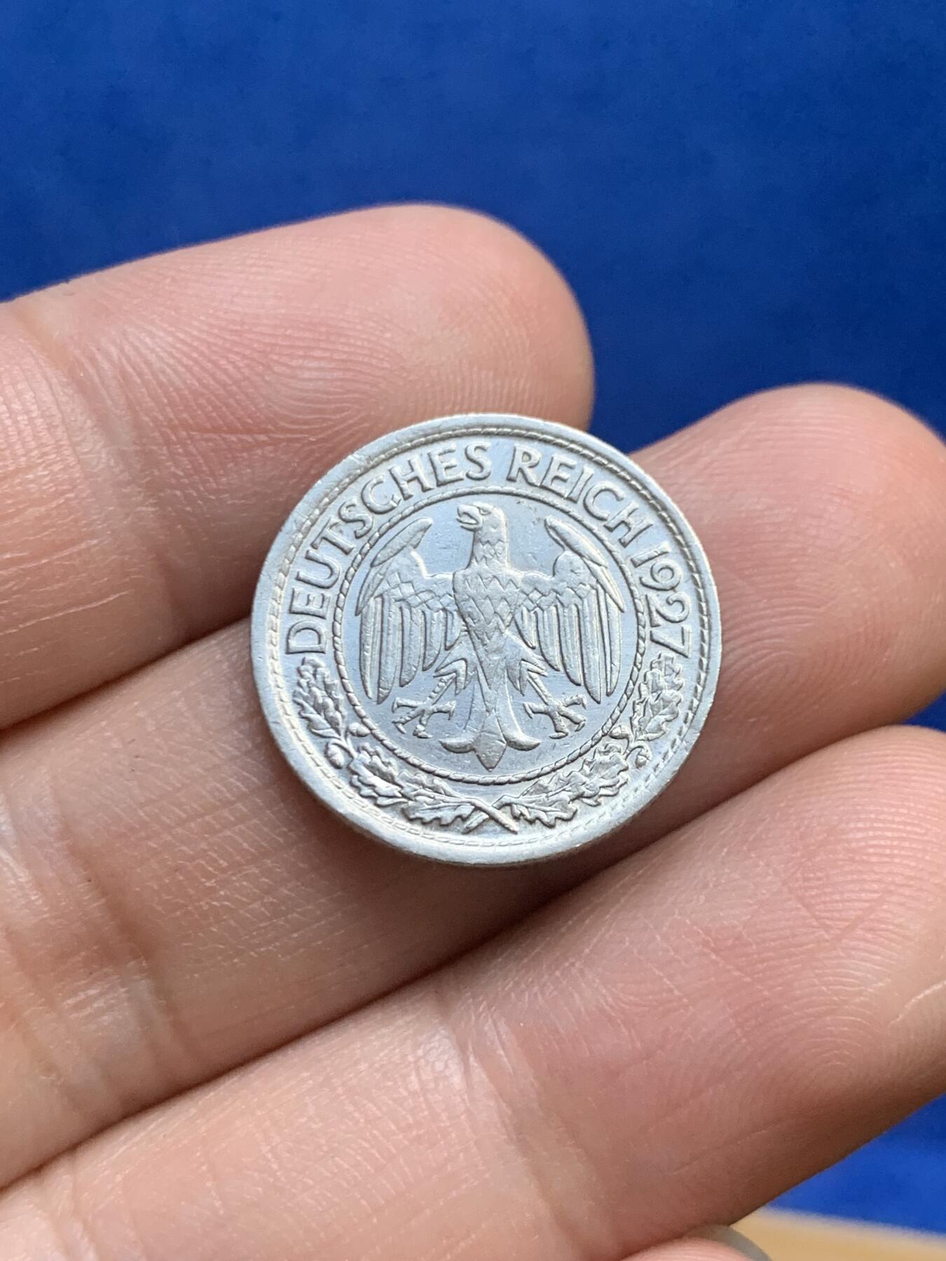 《竞宝斋》第269场- 周日，周一，周二  3场连拍 （全场包邮） 德国1927年50芬尼