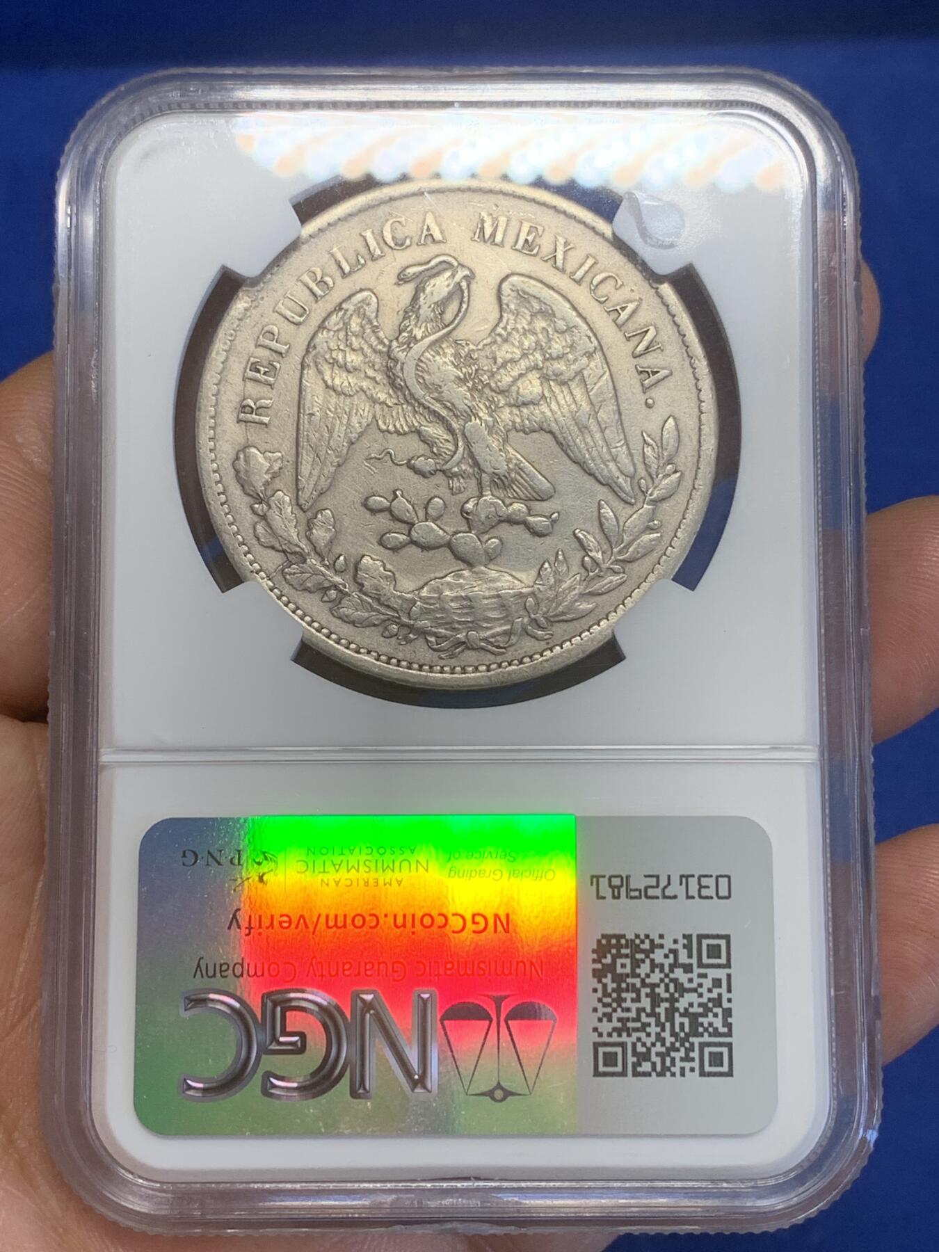 《竞宝斋》第269场- 周日，周一，周二  3场连拍 （全场包邮） NGC XFD 墨西哥1898ZS FZ直边鹰洋1比索银币