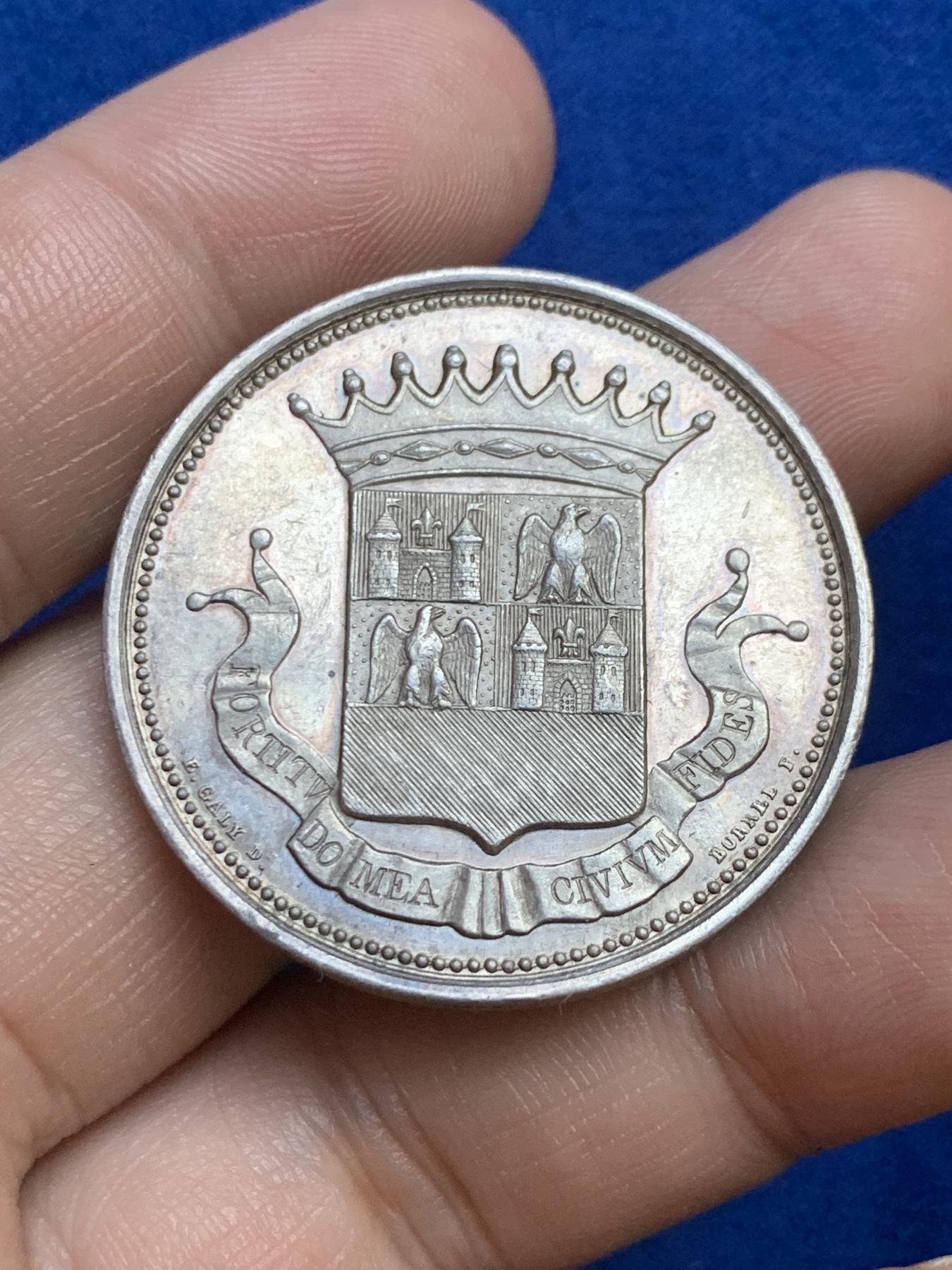 《竞宝斋》第271场-八角与章专场 周日，周一，周二  3场连拍 （全场包邮） 法国银章，佩里格储蓄银行，19.85g，36.2mm，蜜蜂边铭