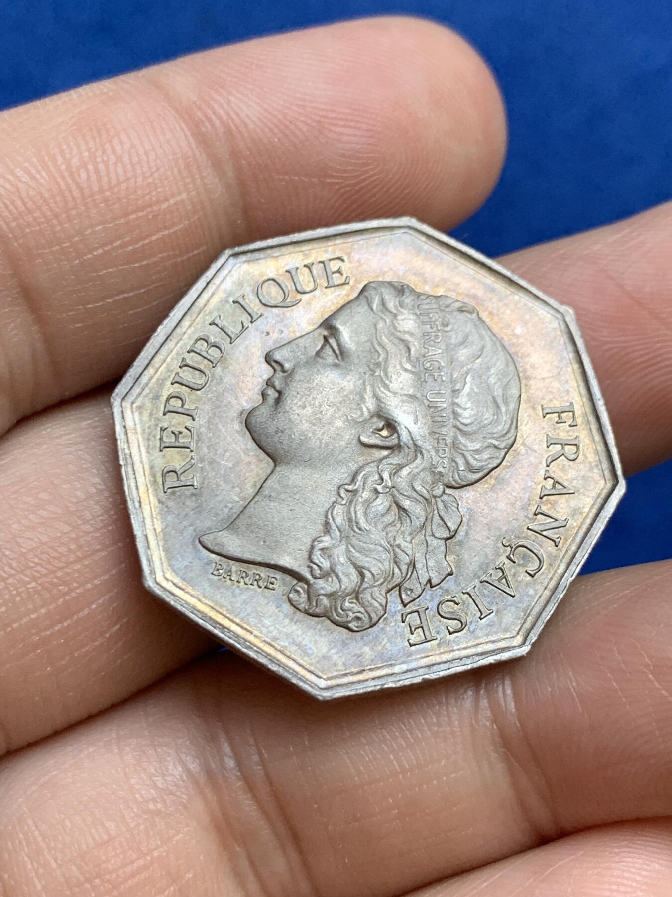 《竞宝斋》第271场-八角与章专场 周日，周一，周二  3场连拍 （全场包邮） 法国奥尔良公证人八角银质代币，14.57g，31.0mm，丰饶角边铭