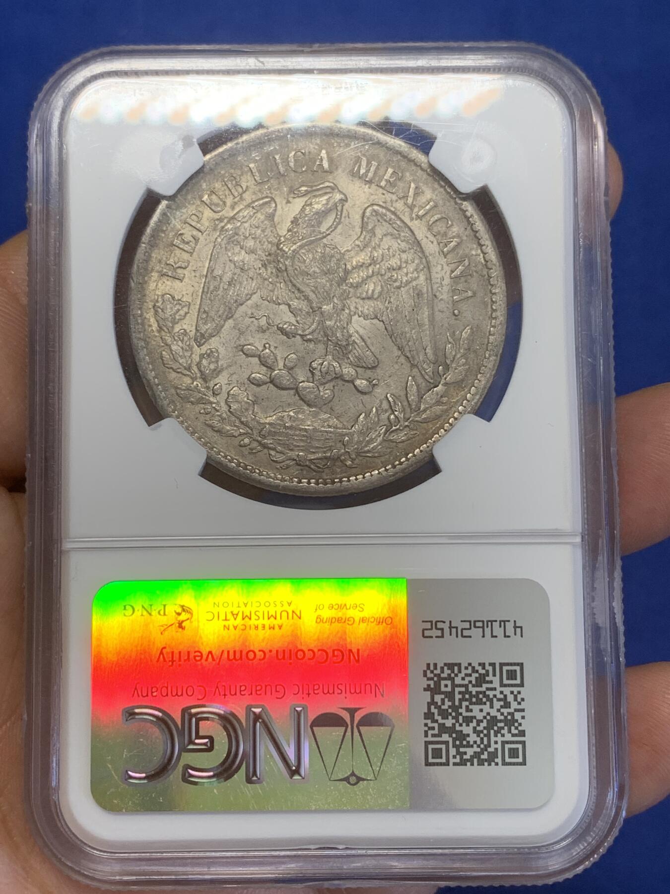 《竞宝斋》第269场- 周日，周一，周二  3场连拍 （全场包邮） NGC AUD 墨西哥 1898年ZS FZ少见直边鹰洋 原味老包浆 打制精美 底板带彩转光 经典潜力品种