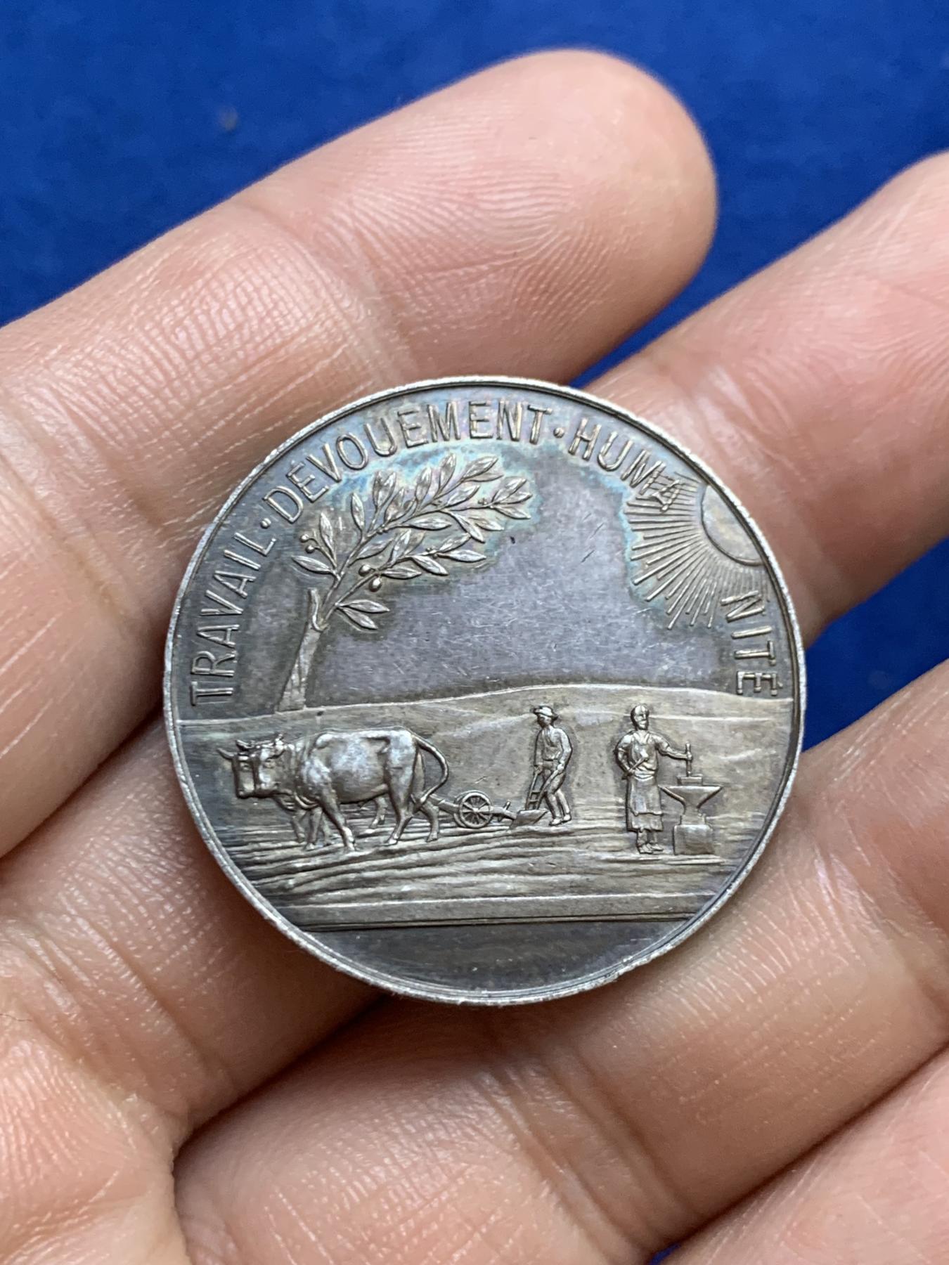 《竞宝斋》第271场-八角与章专场 周日，周一，周二  3场连拍 （全场包邮） 法国银质jeton，先见之明保险，14.28g，30.5mm，密涅瓦厂标+950含银标志