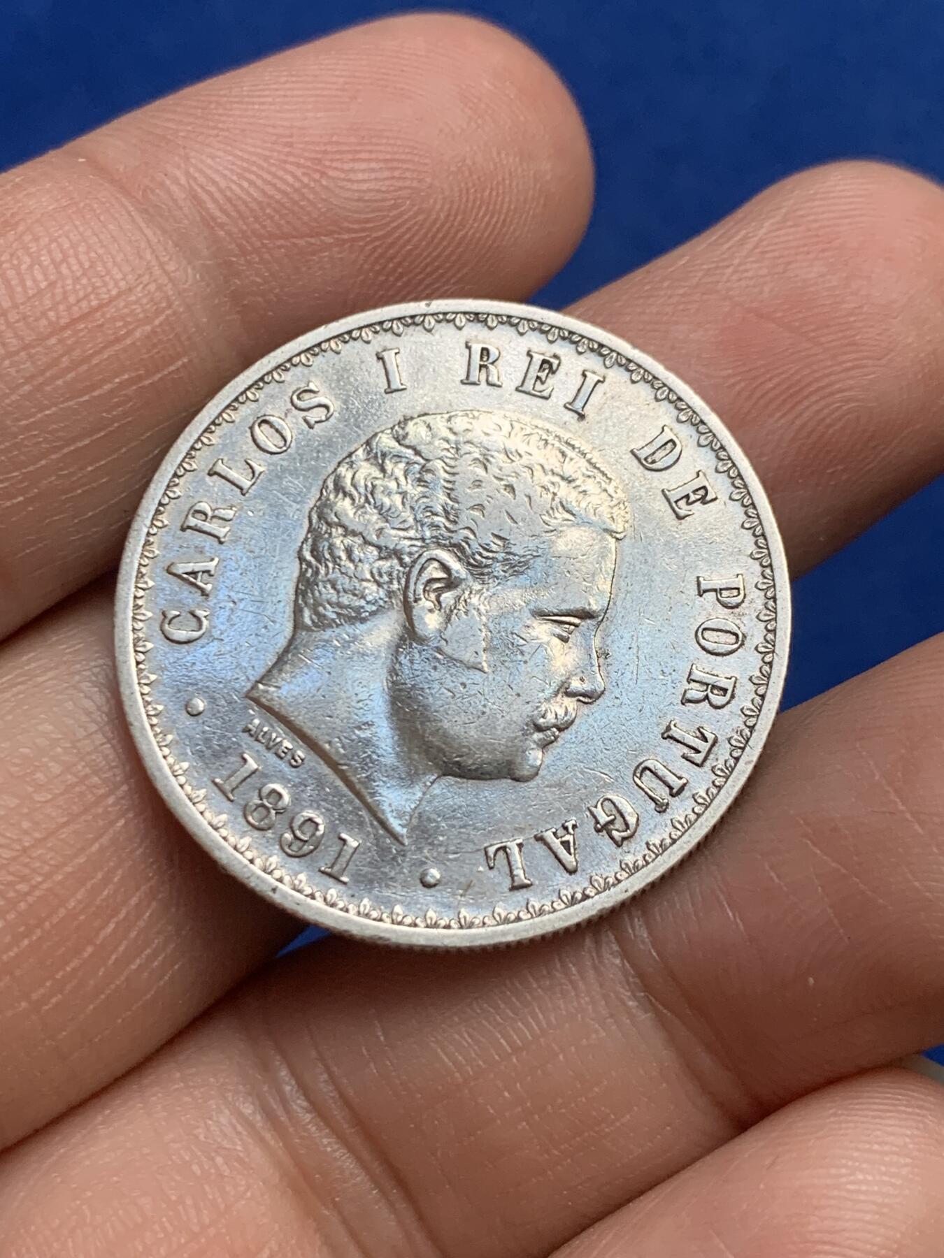 《竞宝斋》第269场- 周日，周一，周二  3场连拍 （全场包邮） 葡萄牙1891年卡洛斯一世500瑞斯银币